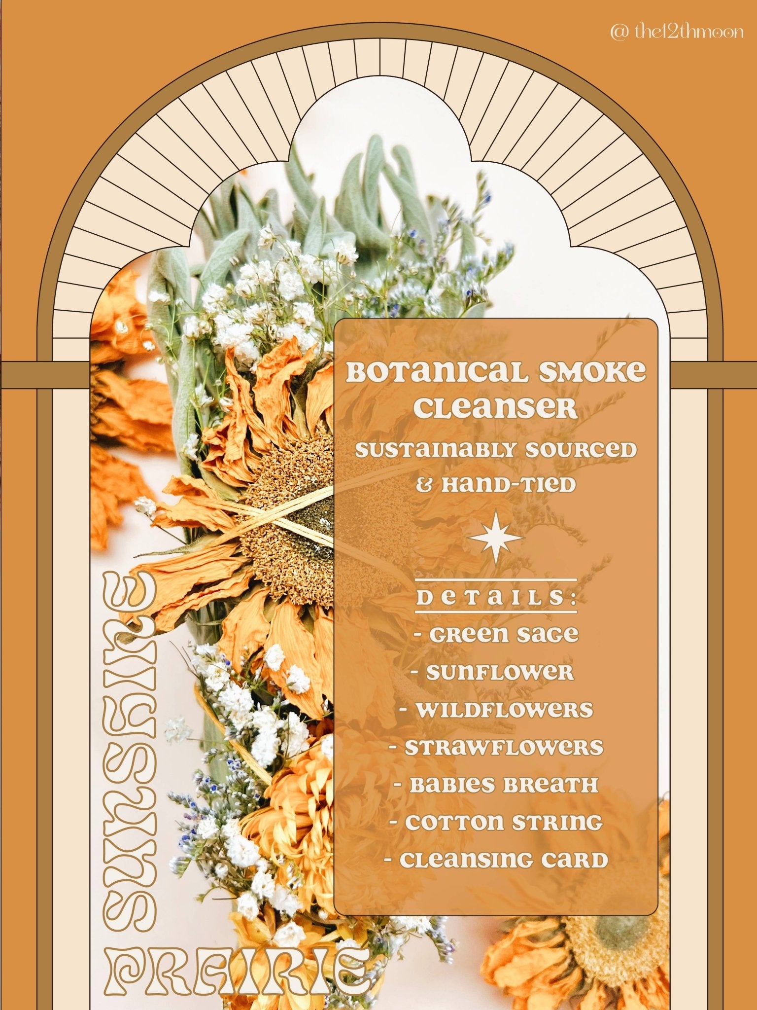 SUNSHINE PRAIRIE Floral Sage Smudge Bundle - Smoke Cleanser - HER Home Design Boutique